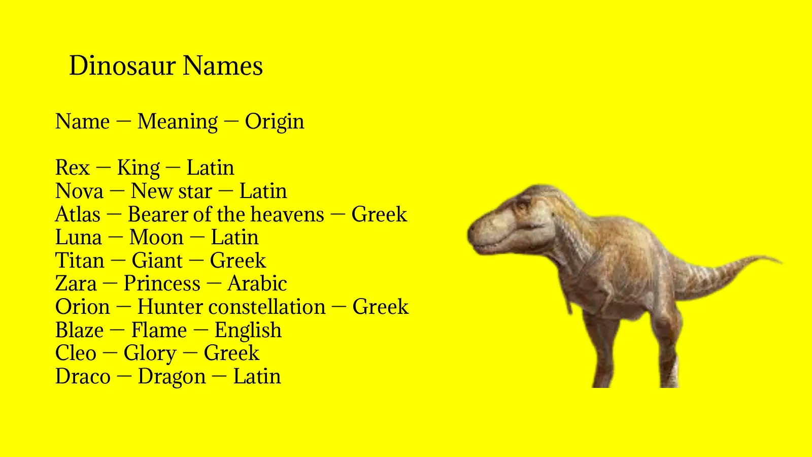 Dinosaur Names