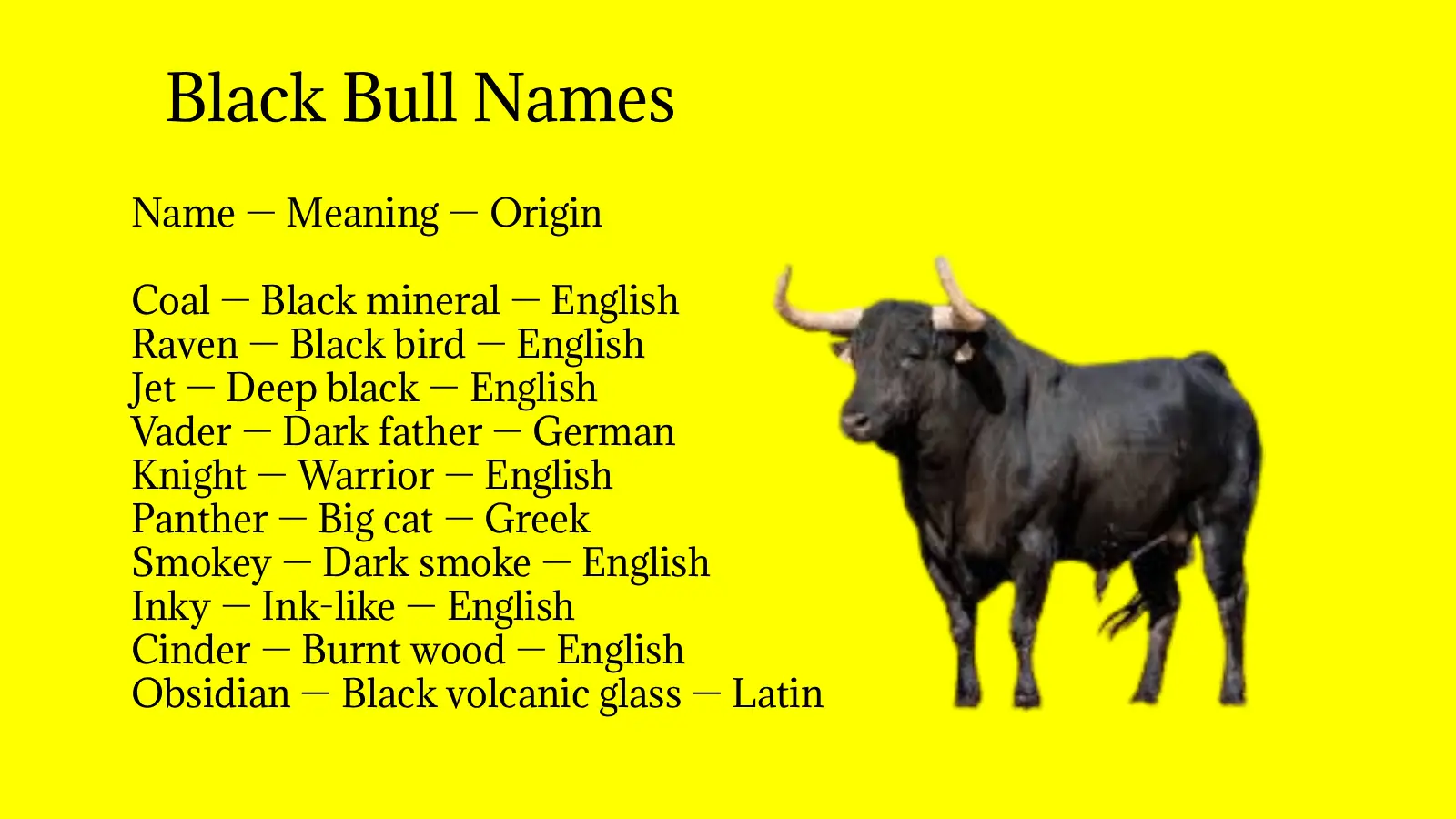 bull Names