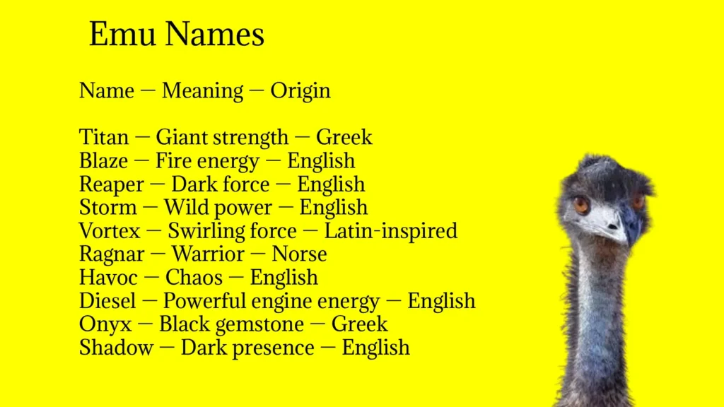 Emu Names