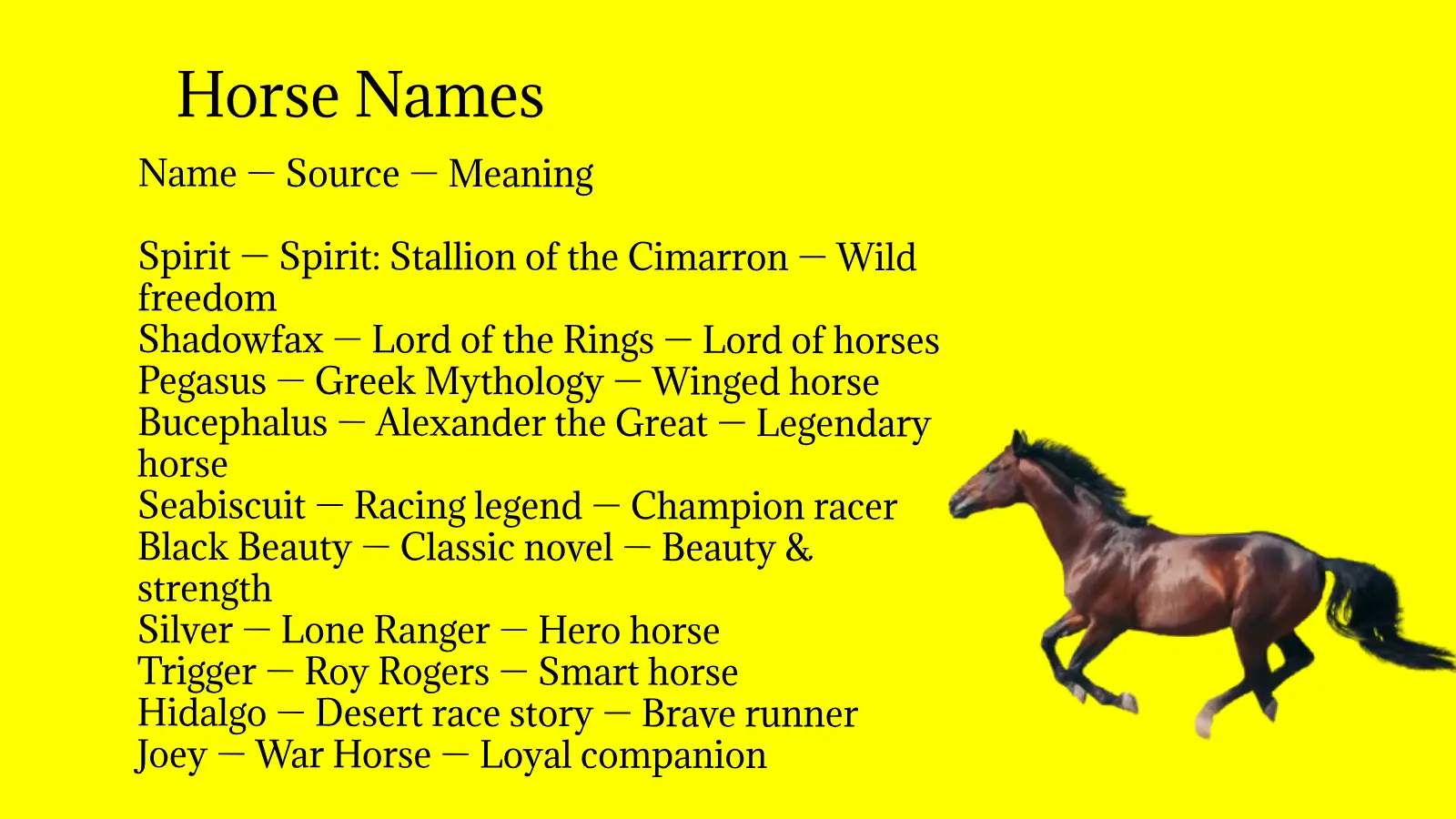 Horse Names