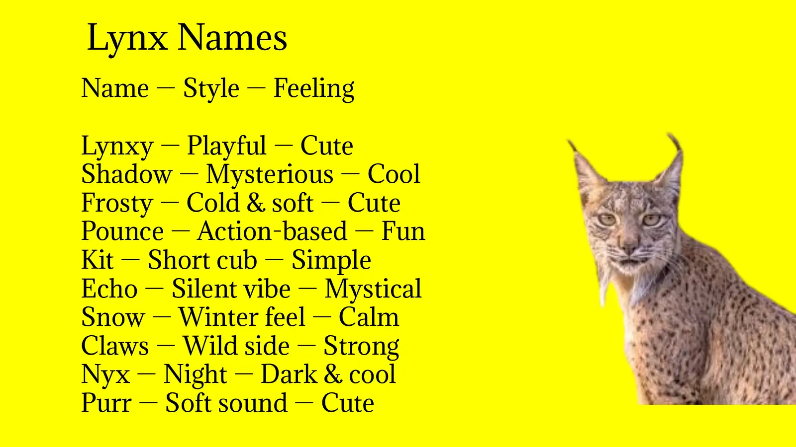 Lynx Names