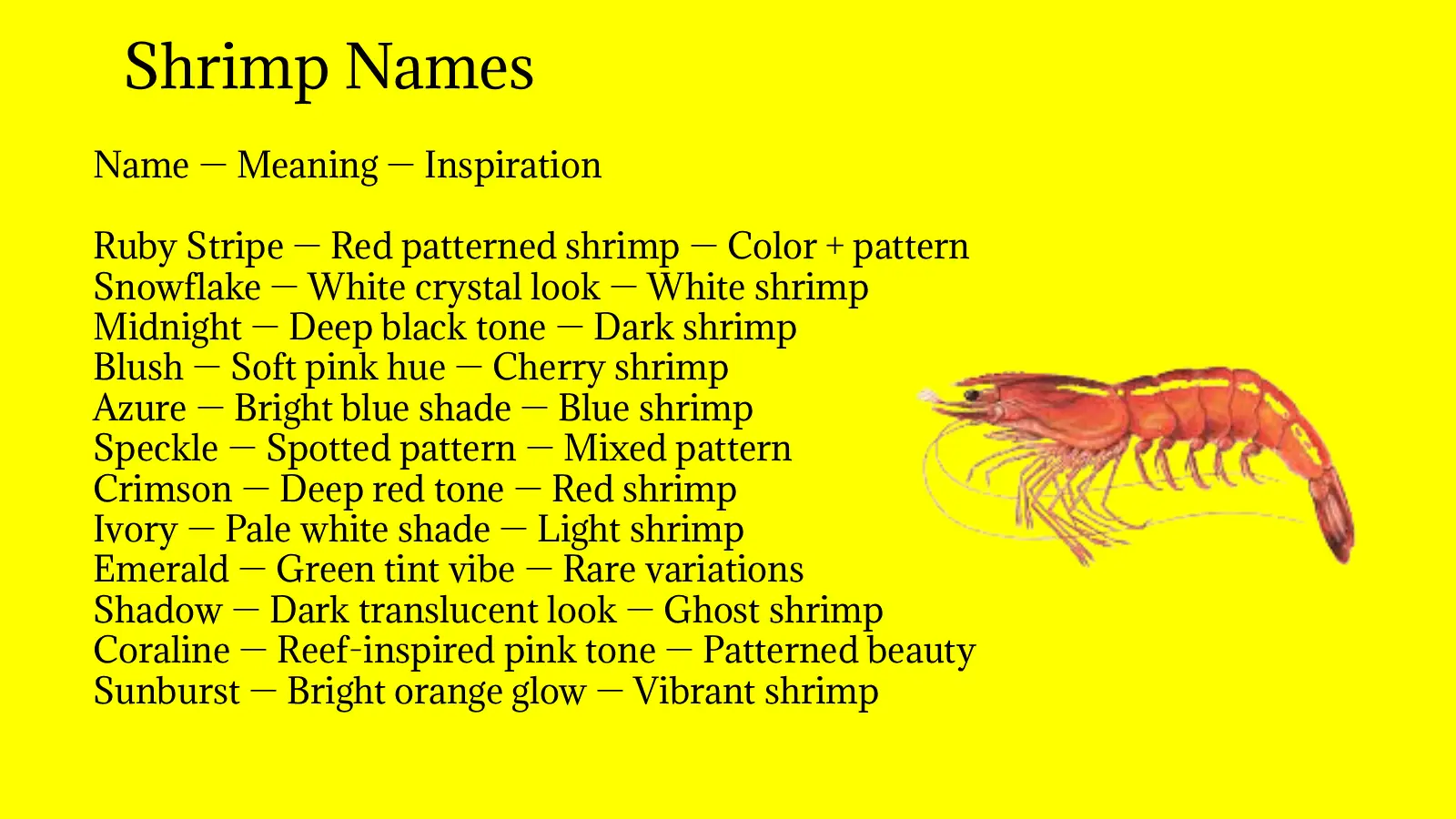 Shrimp Names