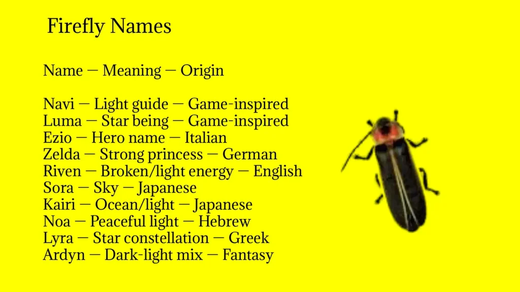Firefly Names
