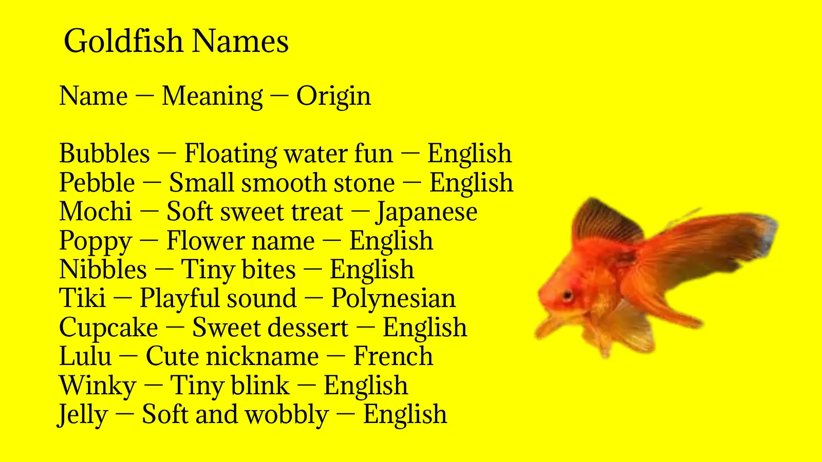 Goldfish Names