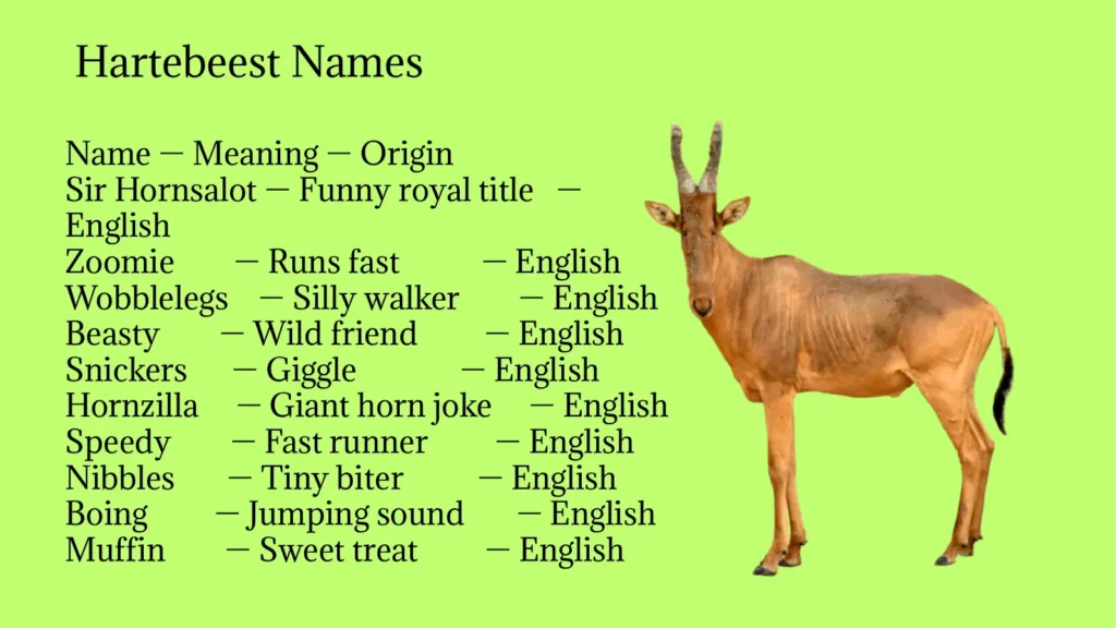 Hartebeest Names