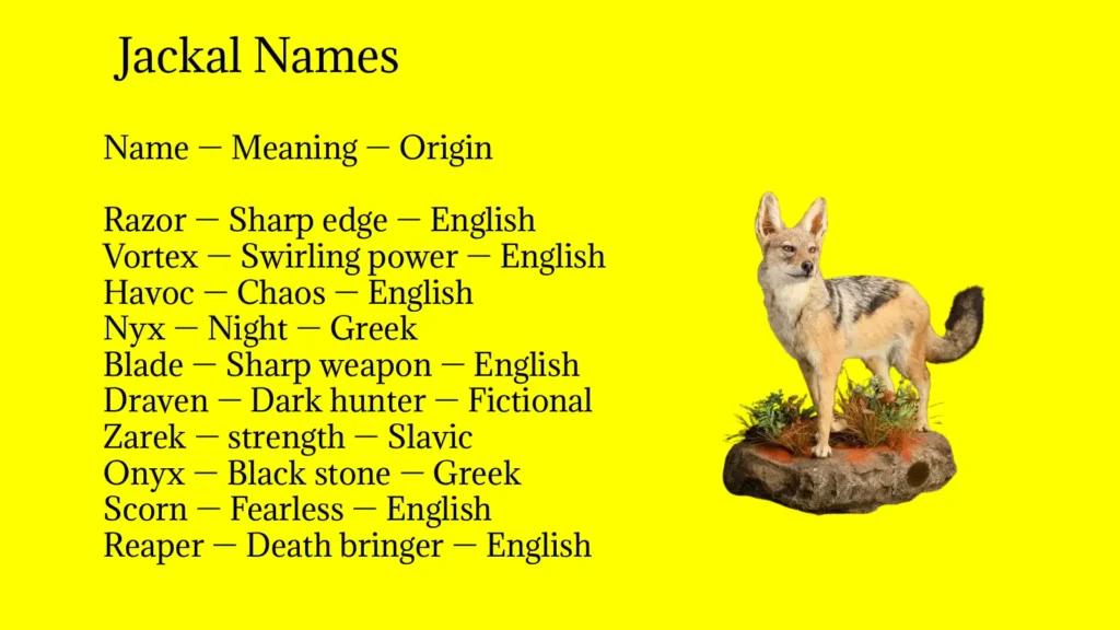 Jackal Names