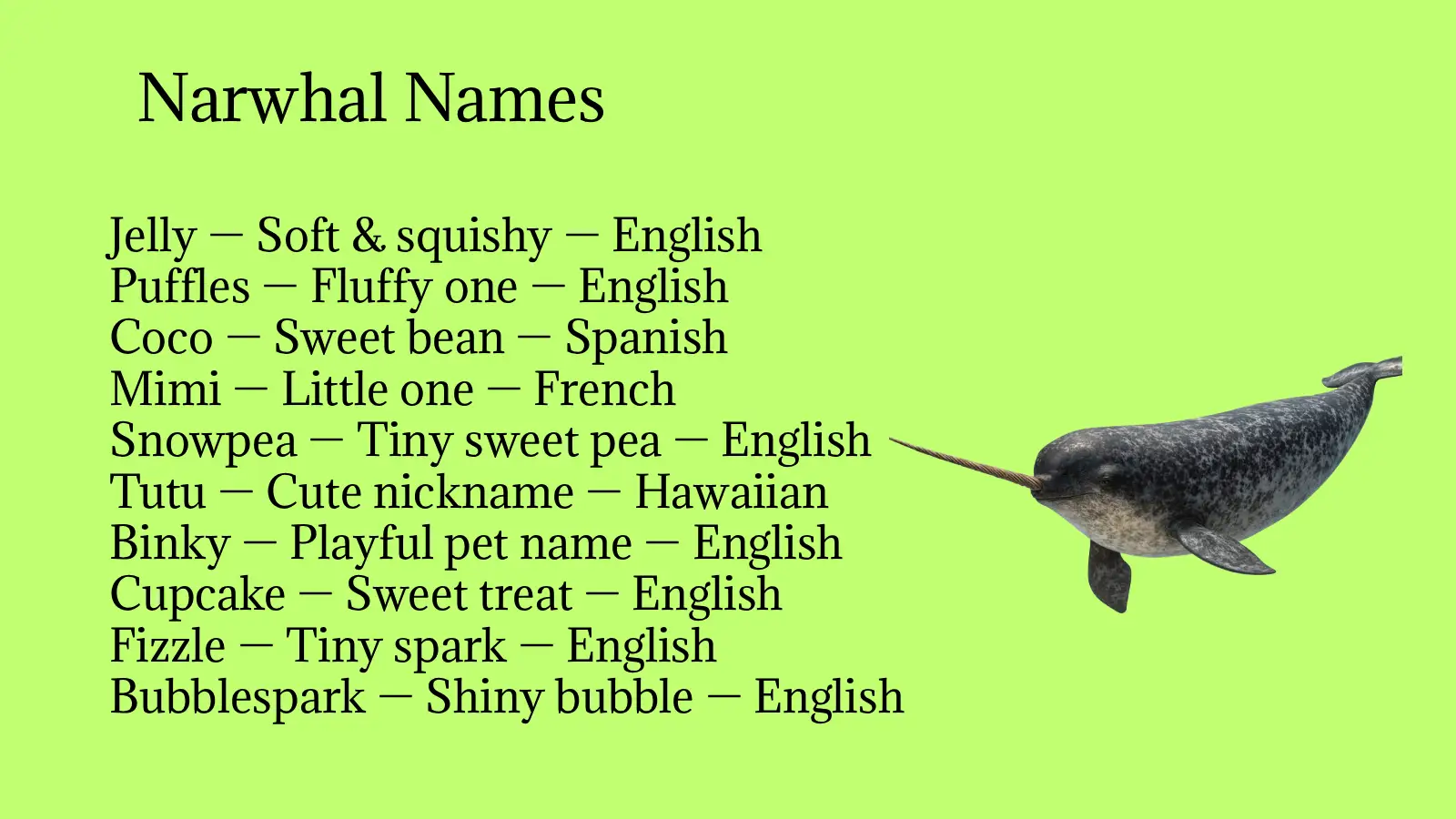 Narwhal Names