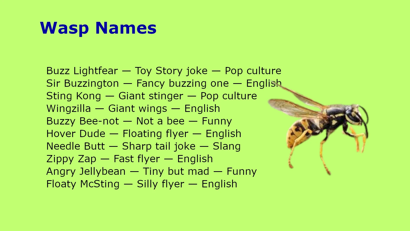Wasp Names