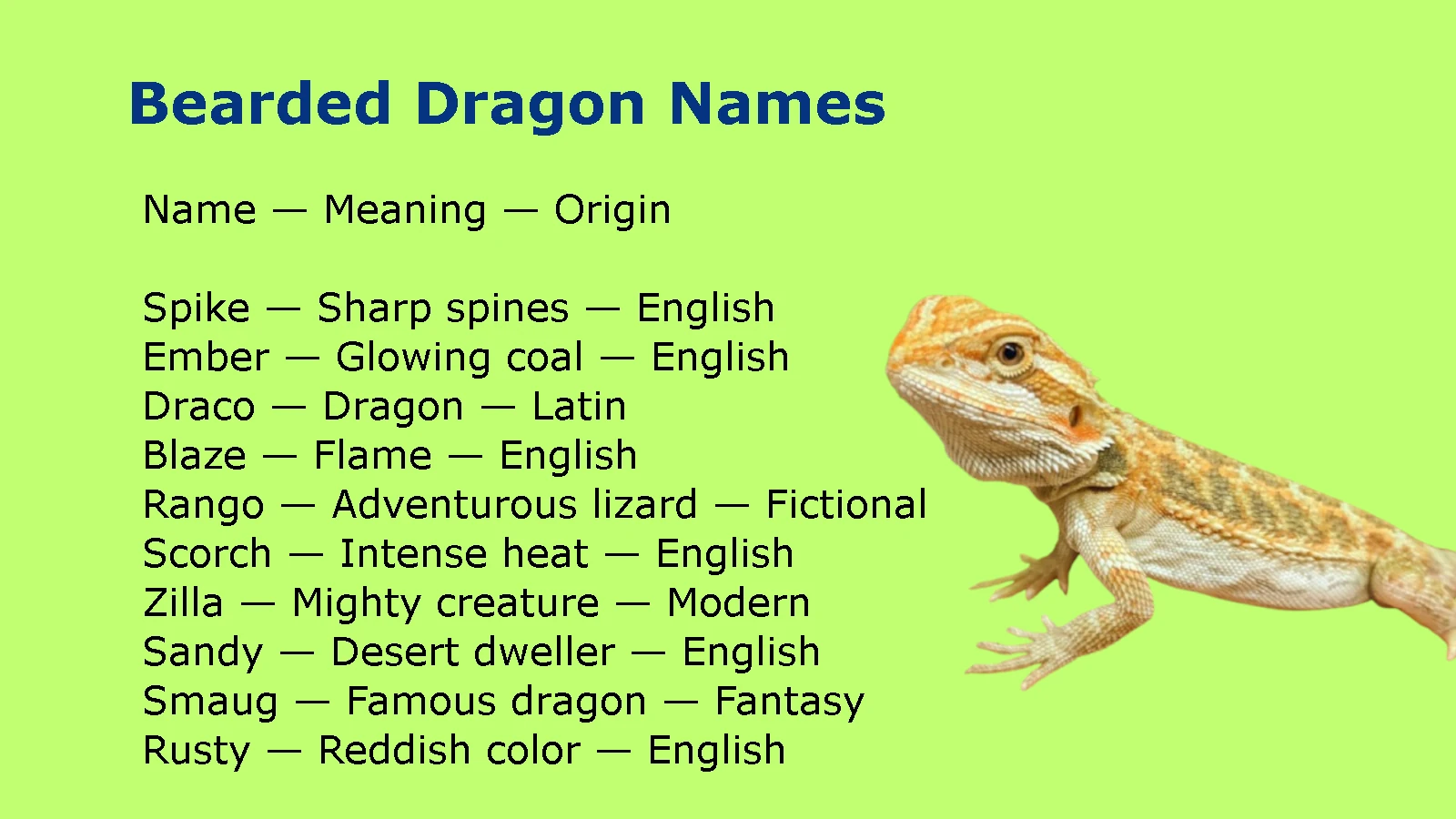 Bearded Dragon Names