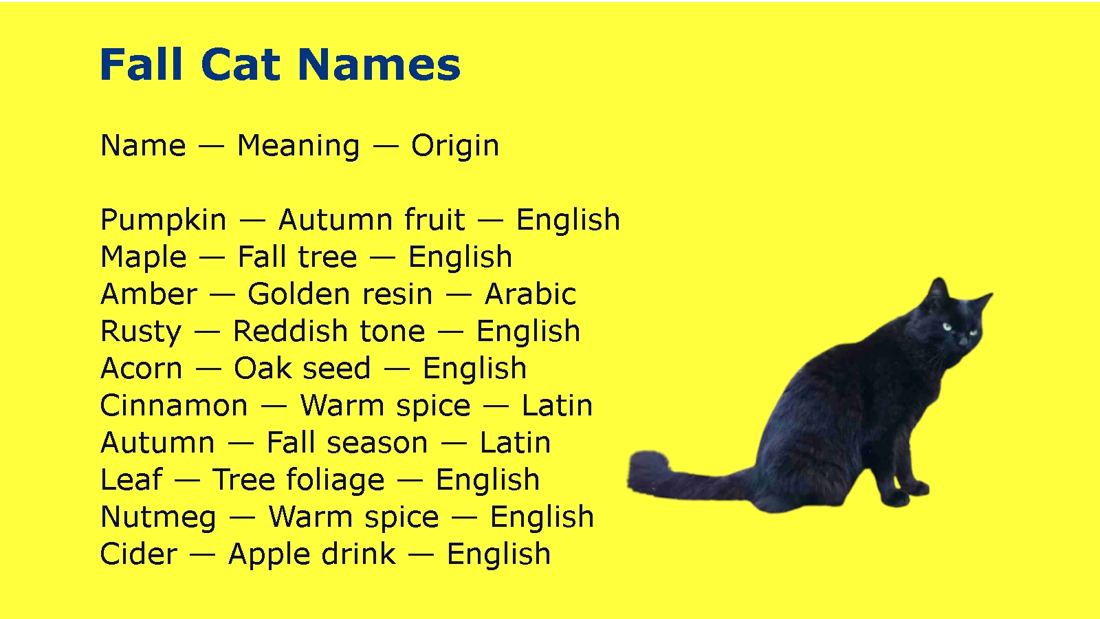 Fall Cat Names