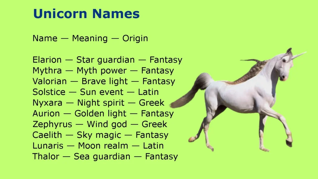 Unicorn Names