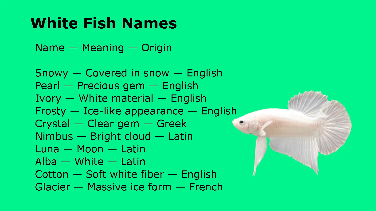 White Fish Names