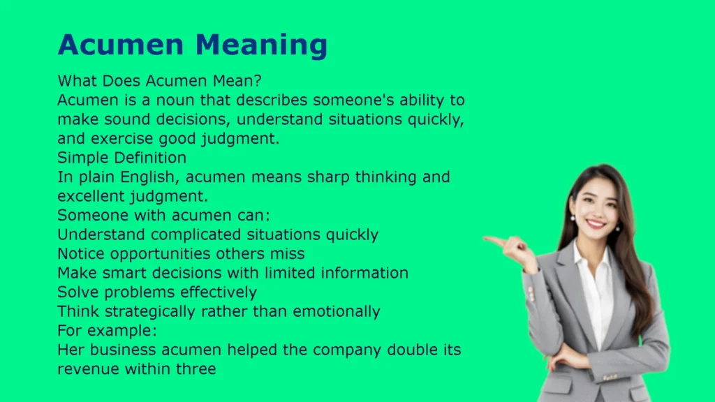 Acumen Meaning