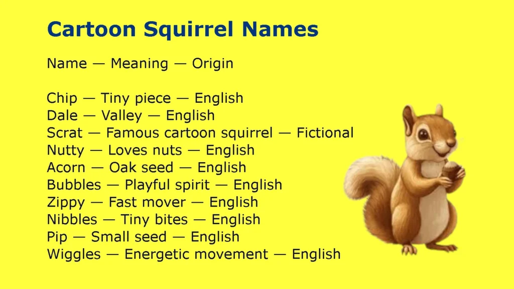 Cartoon Squirrel Names