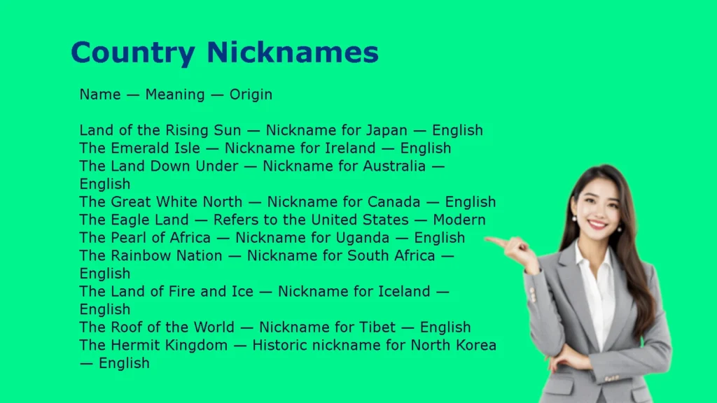 Country Nicknames