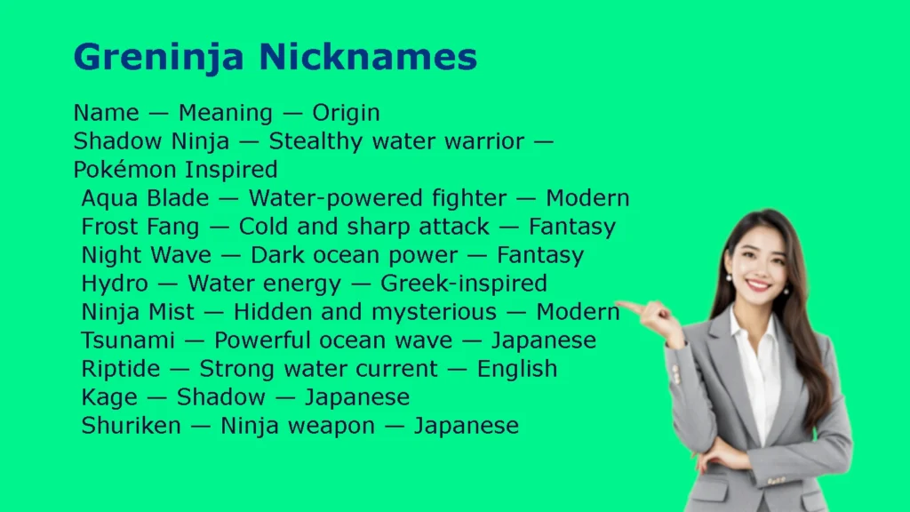 Greninja Nicknames