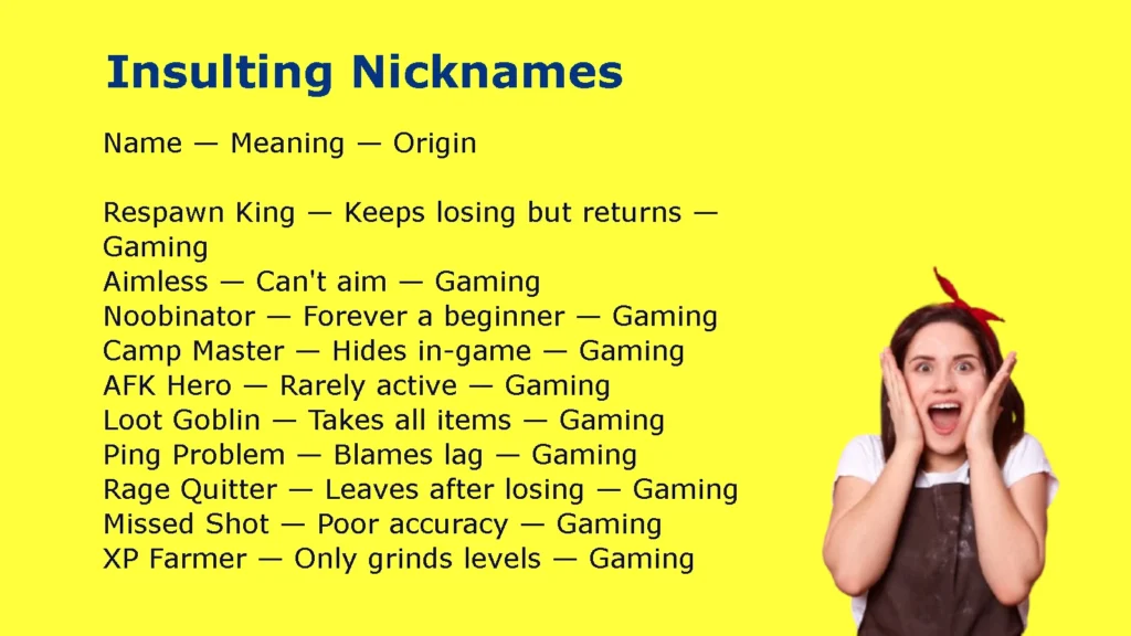 Insulting Nicknames