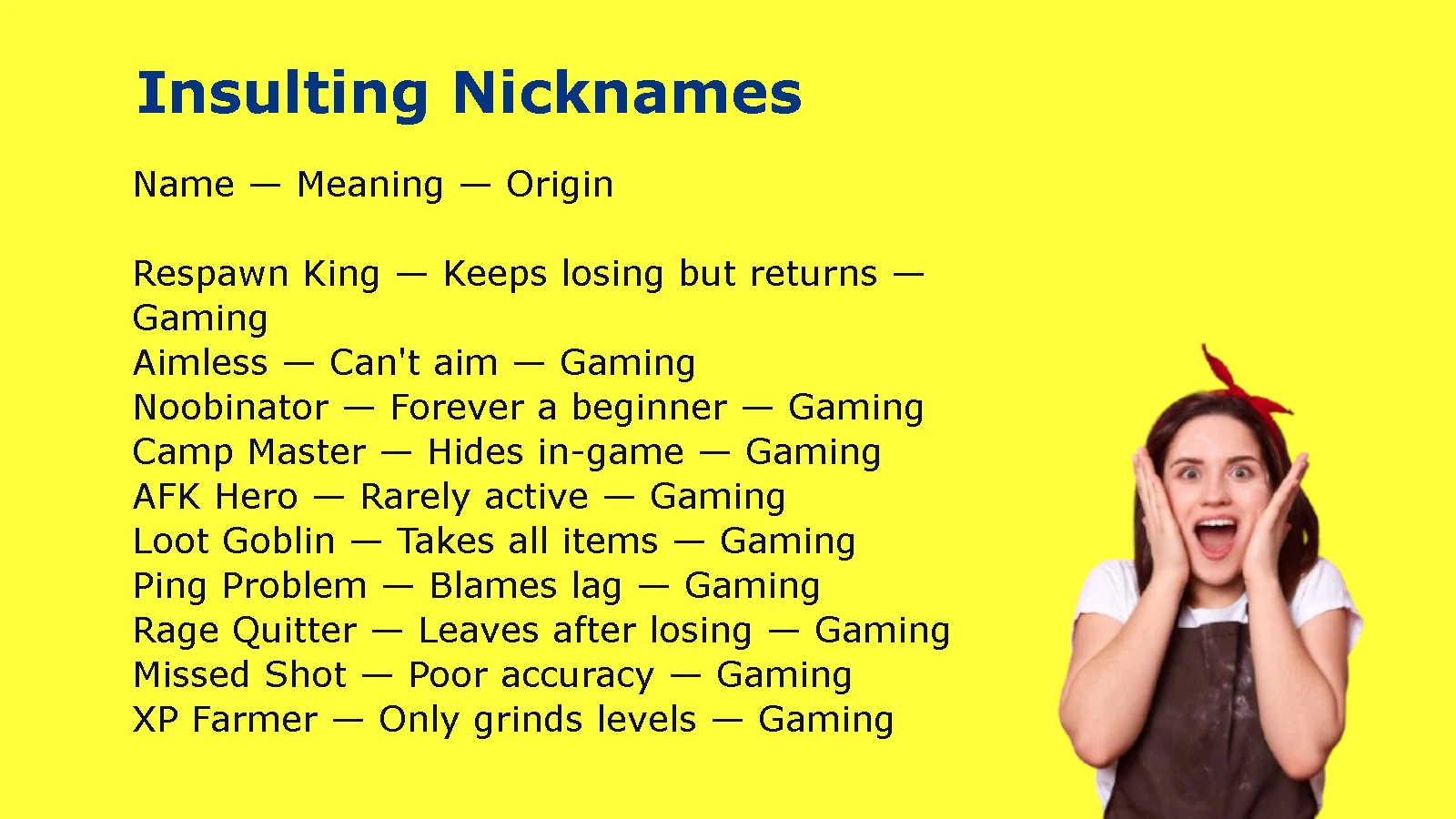 Insulting Nicknames