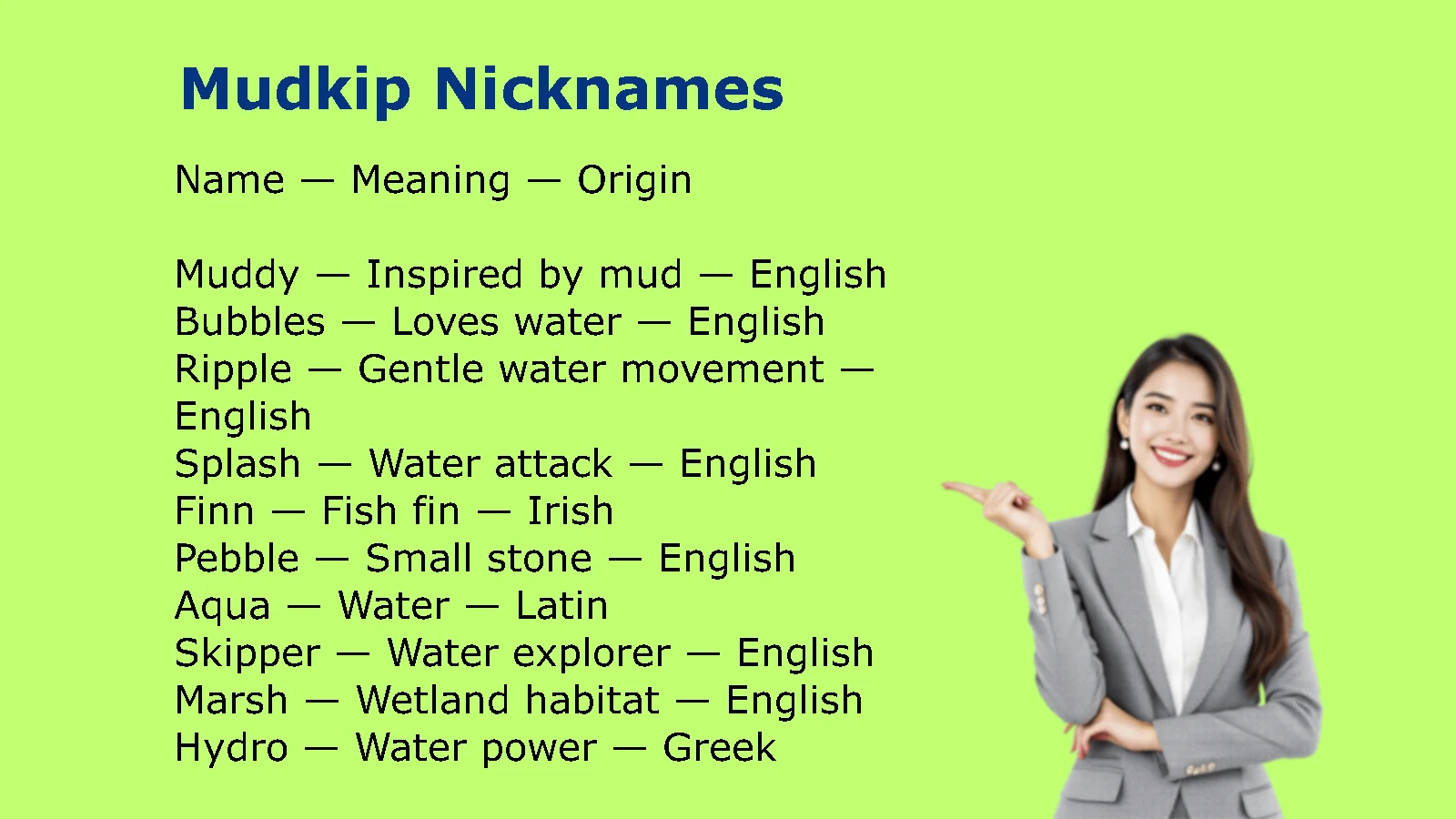 Mudkip Nicknames