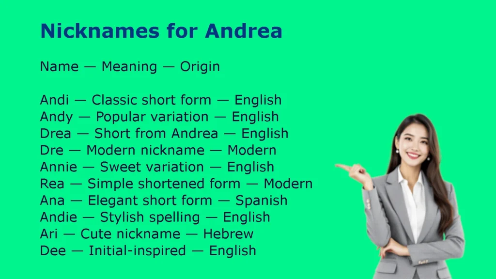 Nicknames for Andrea