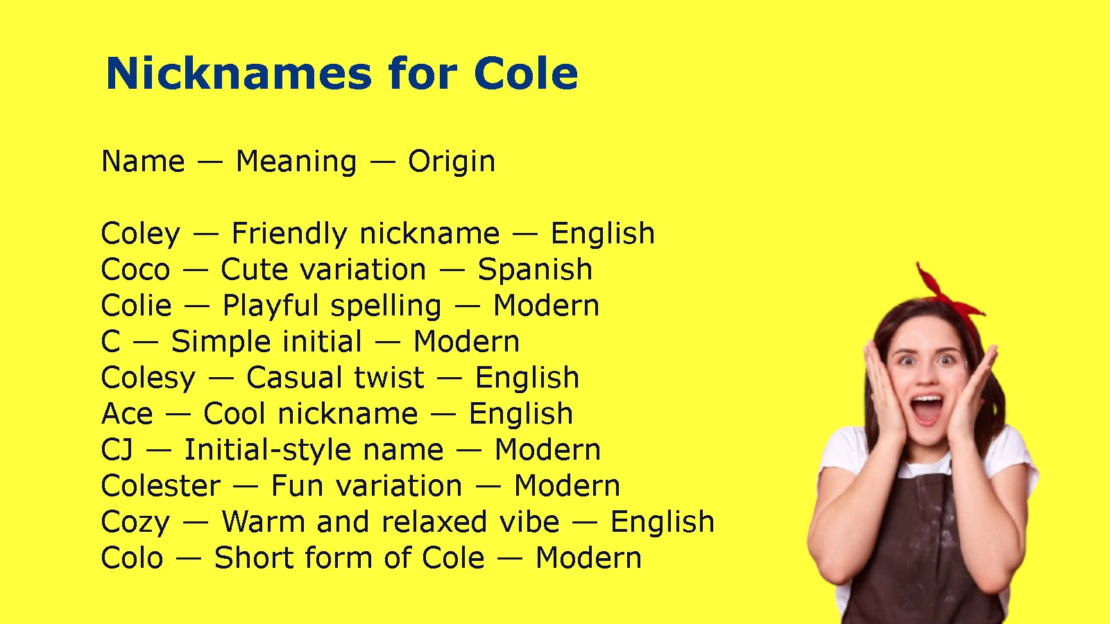 Nicknames for Cole