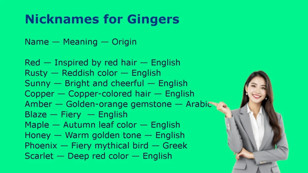 Nicknames for Gingers