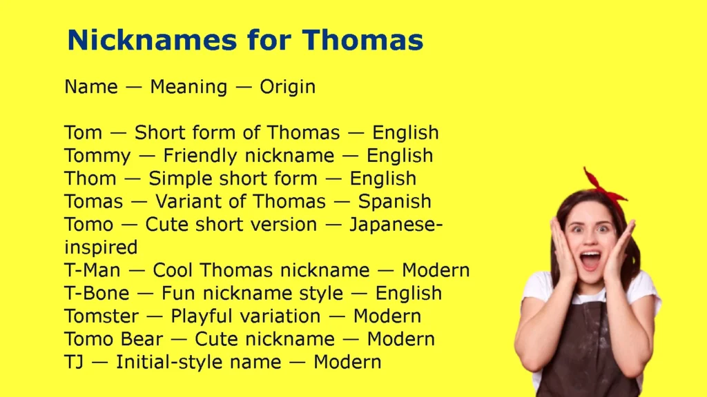 Nicknames for Thomas