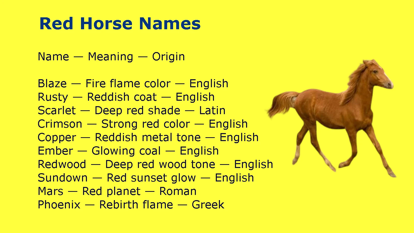Red Horse Names