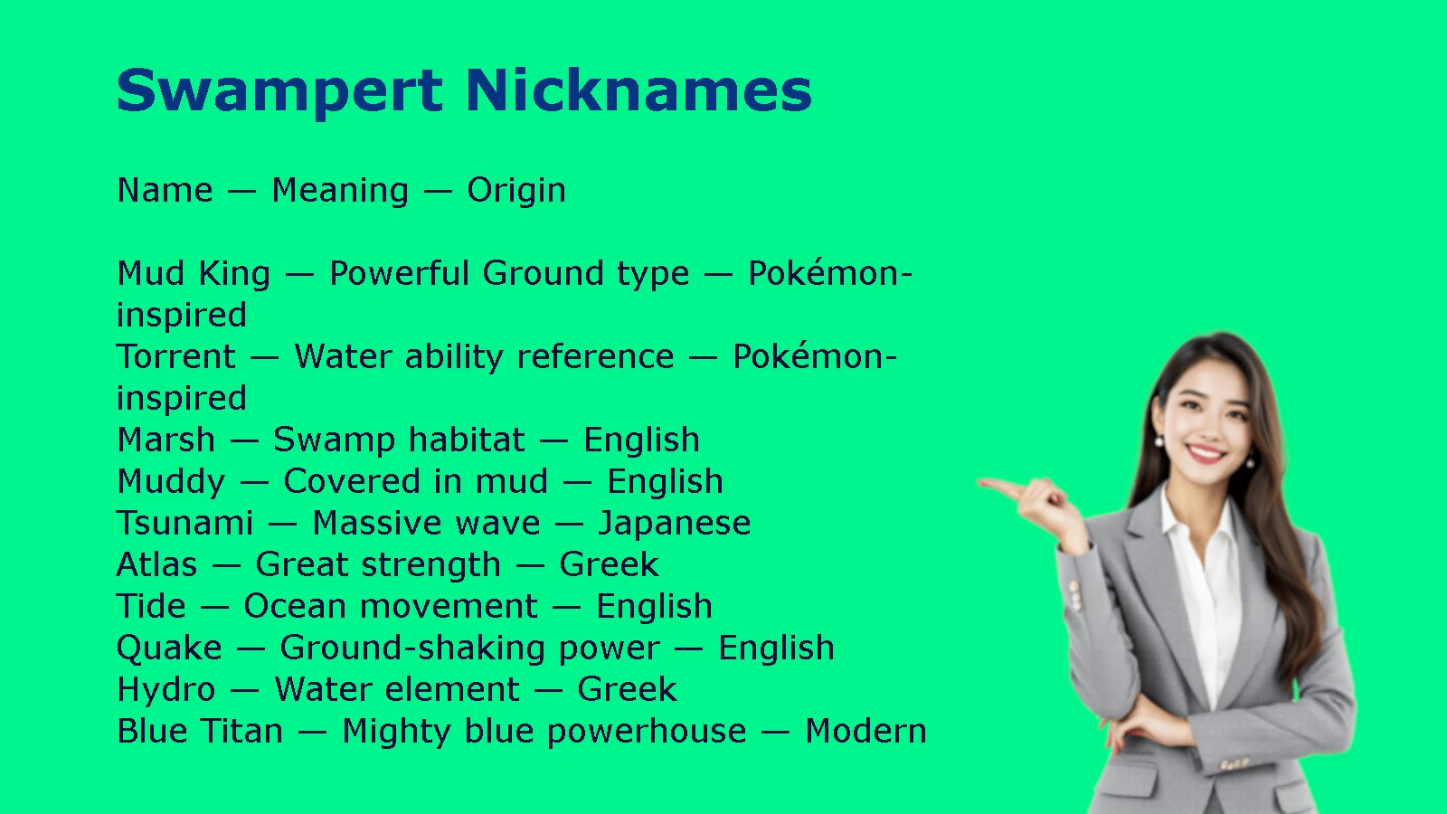 Swampert Nicknames