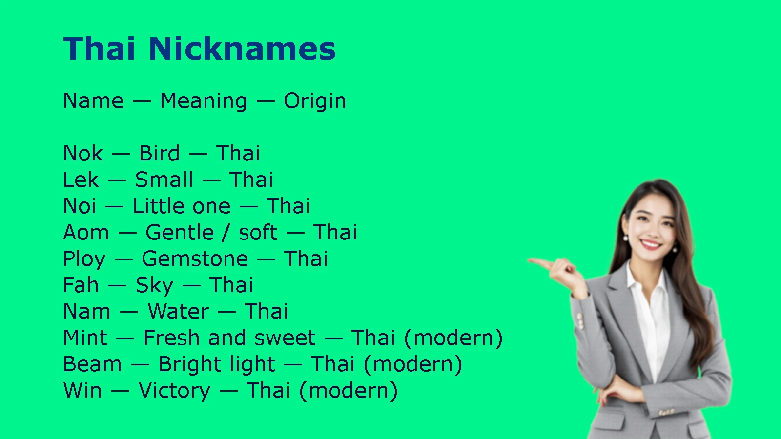 Thai Nicknames