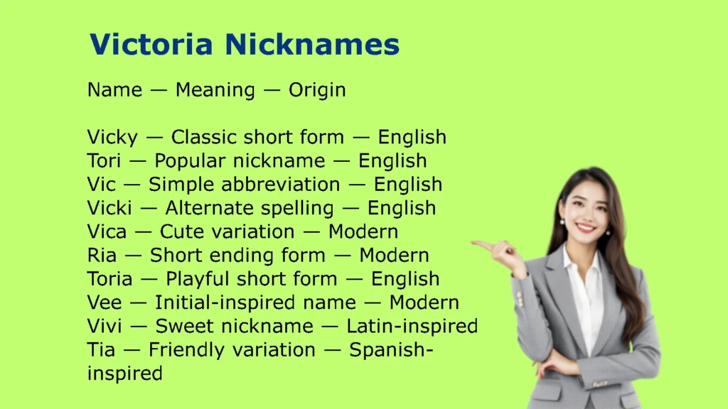 Victoria Nicknames