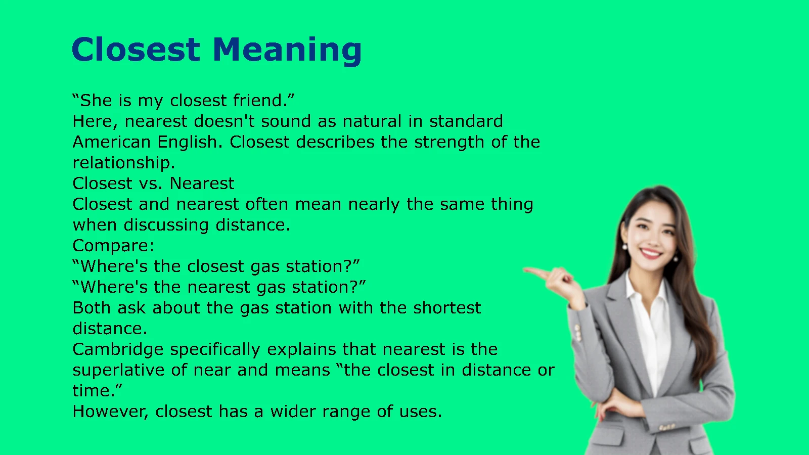 Closest Meaning