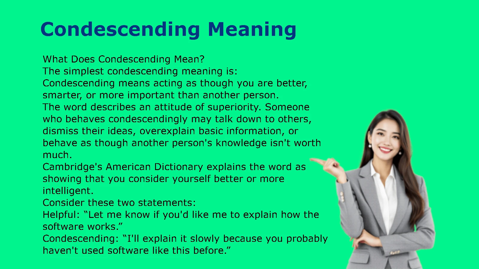 Condescending Meaning