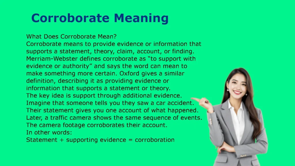 Corroborate Meaning