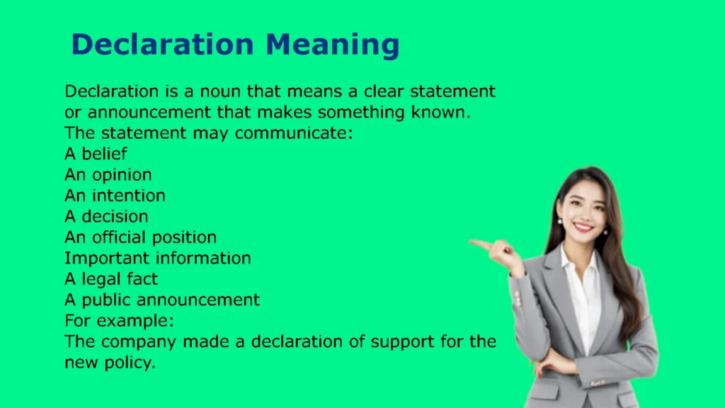 Declaration Meaning