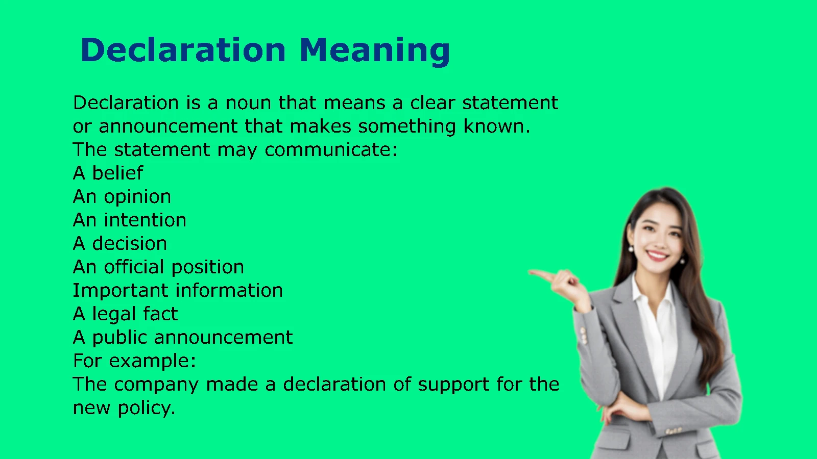 Declaration Meaning