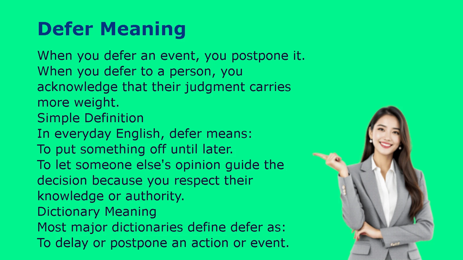 Defer Meaning