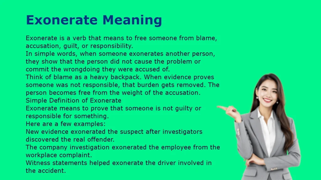 Exonerate Meaning