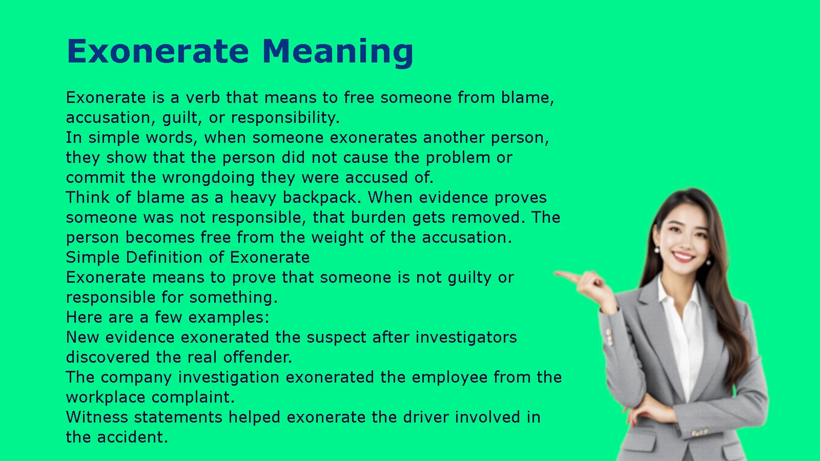 Exonerate Meaning