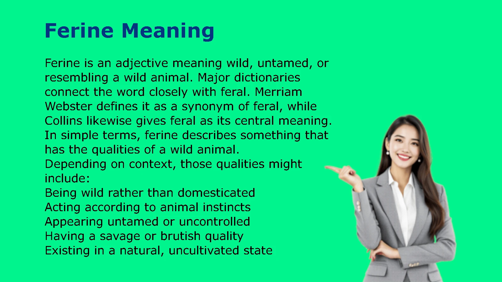 Ferine Meaning