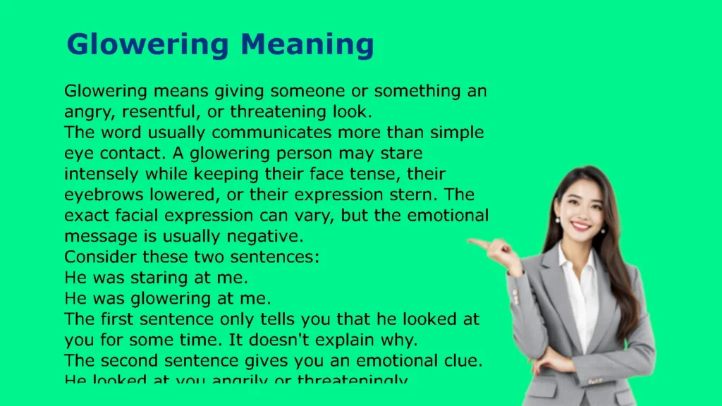 Glowering Meaning