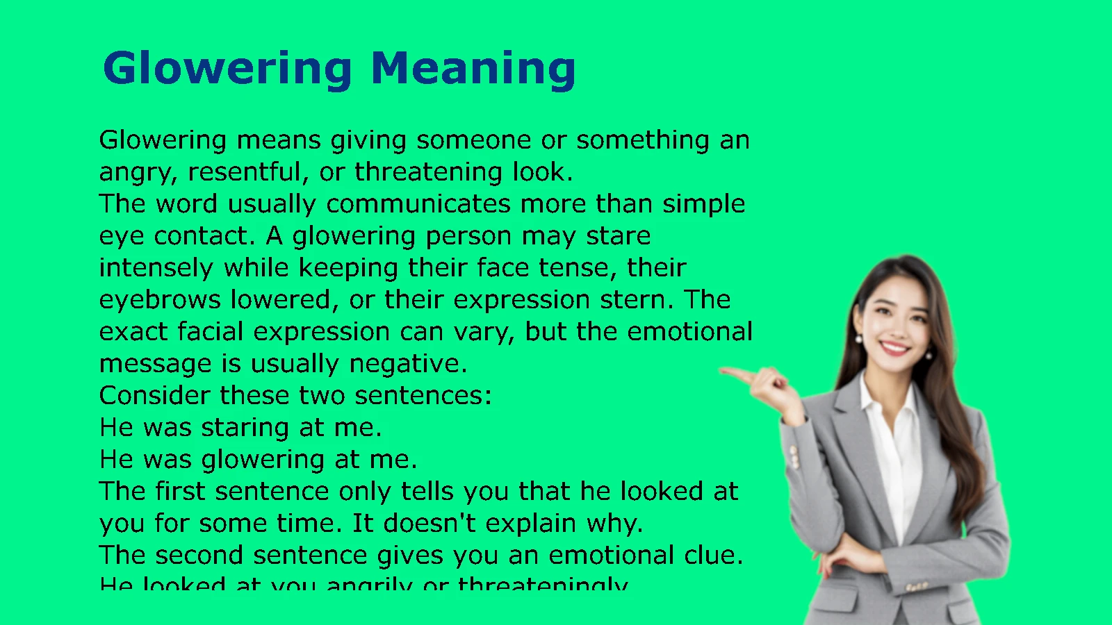 Glowering Meaning