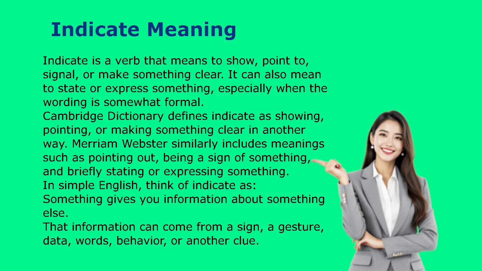Indicate Meaning