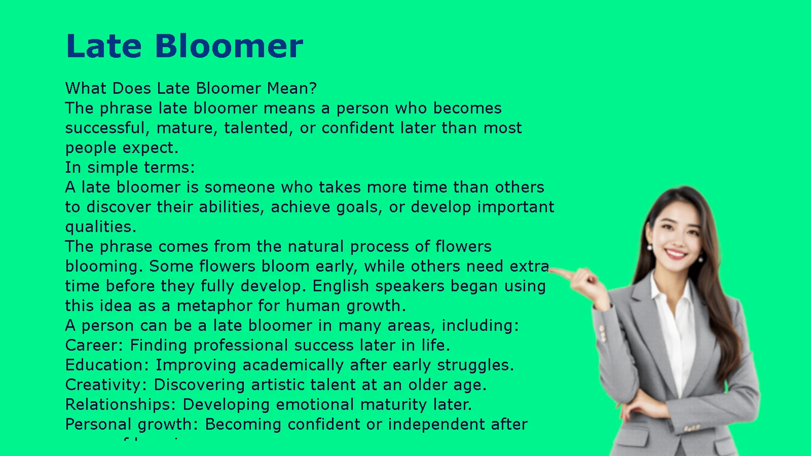 Late Bloomer Meaning