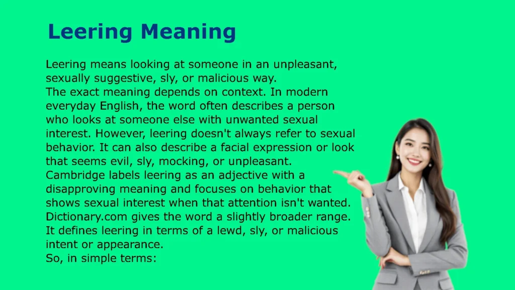 Leering Meaning