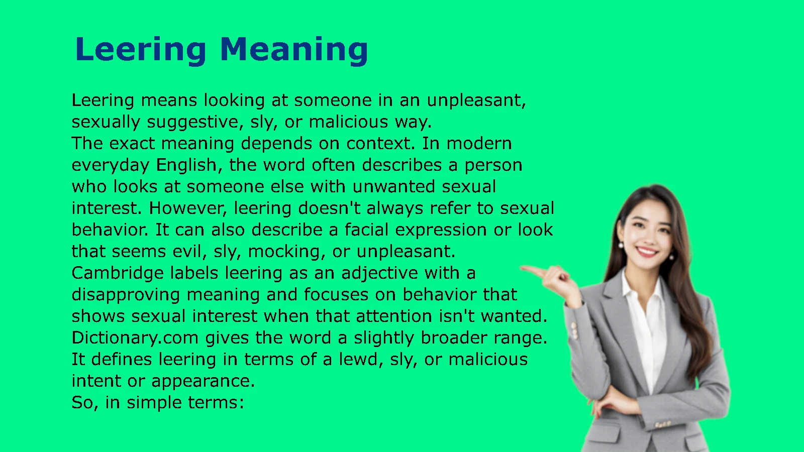 Leering Meaning