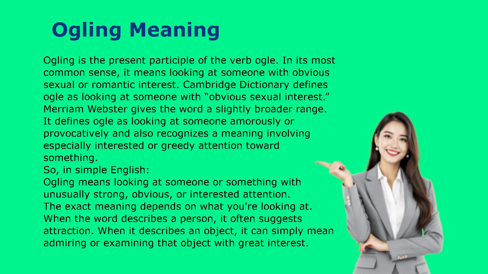 Ogling Meaning