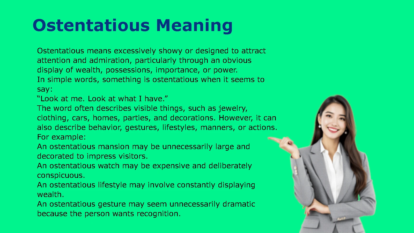 Ostentatious Meaning