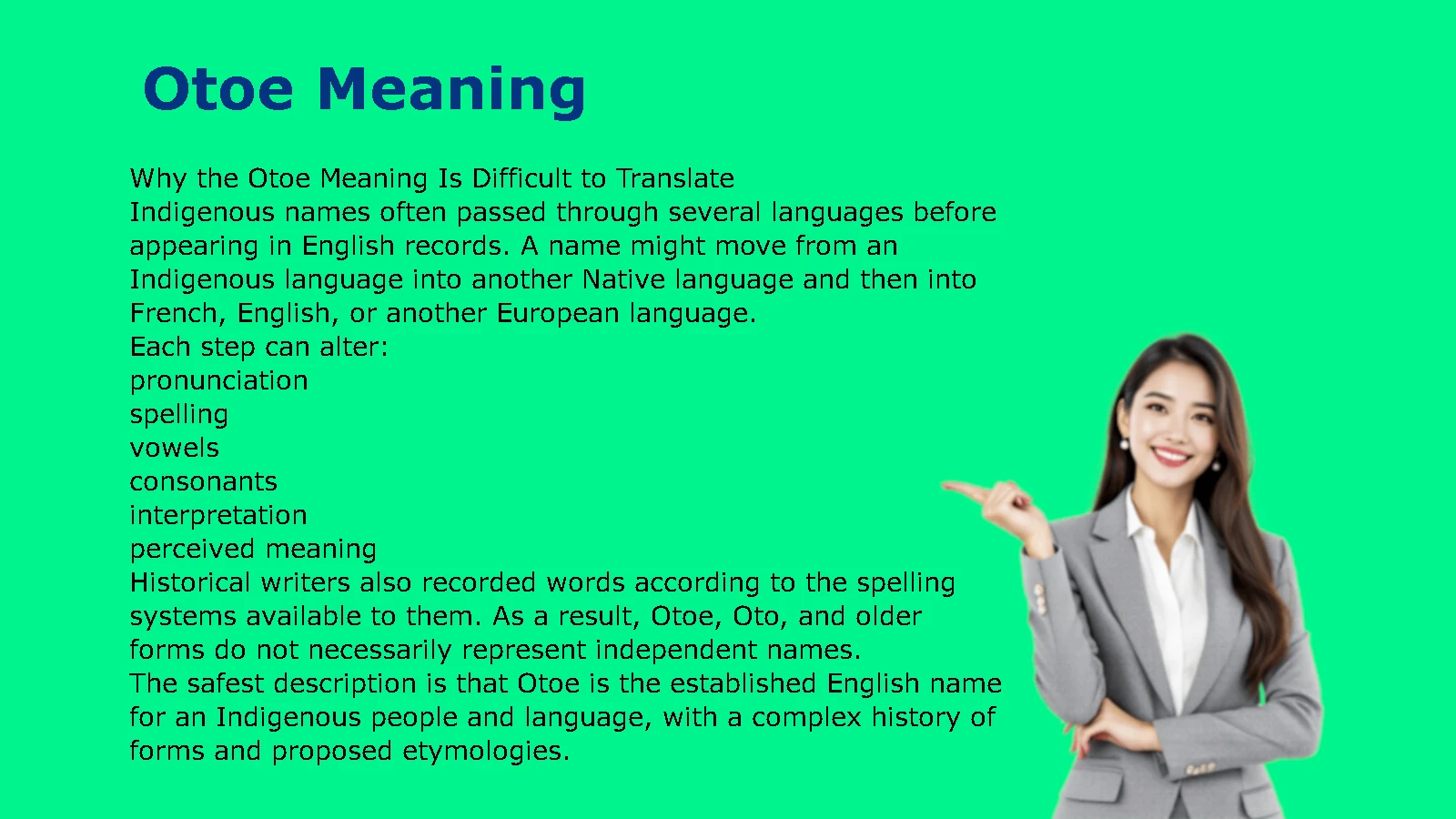 Otoe Meaning