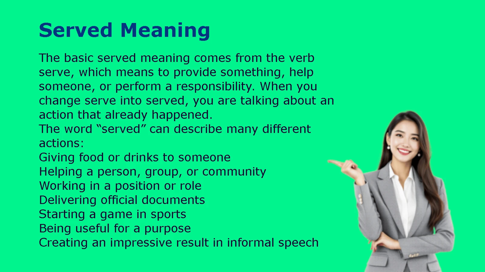 Served Meaning